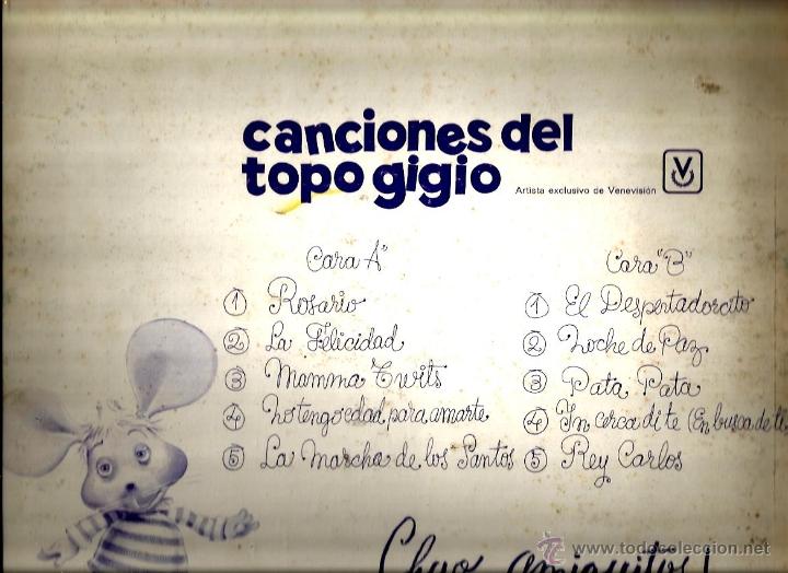 Discos de vinilo: LP CANCIONES DEL TOPO GIGIO - Foto 2