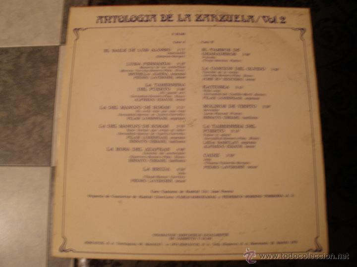 Discos de vinilo: ANTOLOGIA DE LA ZARZUELA VOL.2 - Foto 2
