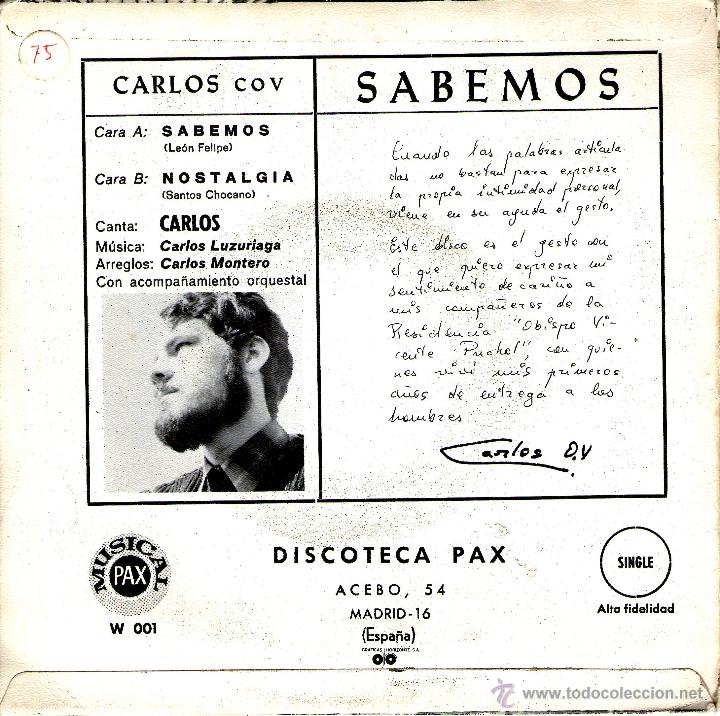Discos de vinilo: CARLOS COV SABEMOS - Foto 2