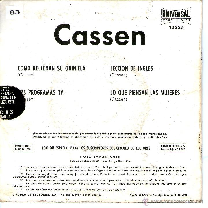 Discos de vinilo: CASSEN - Foto 2
