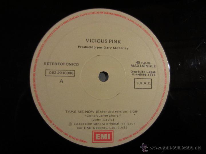 Discos de vinilo: Vicious Pink &ndash; Take Me Now (Extended Version) - LP ODEON 1985 VINILO - Foto 2