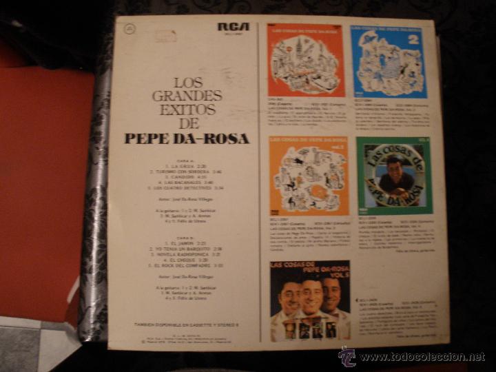 Discos de vinilo: Pepe Da-Rosa, Los Grande Exitos, Edicion de 1976 de Espa&ntilde;a - Foto 2
