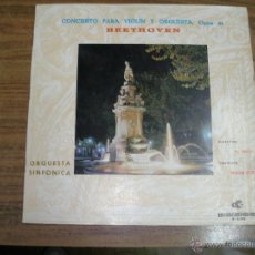Discos de vinilo: CONCIERTO PARA VIOLIN Y ORQUESTA OPUS 61 - BEETHOVEN - ORQUESTA SINFONICA. Lote 40482622