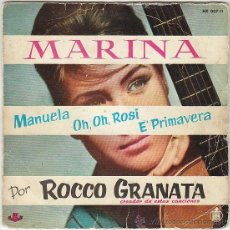 Discos de vinilo: ROCCO GRANATA - MARINA / MANUELA / OH, OH, ROSI / E'PRIMAVERA. EDITADO POR HISPAVOX EN 1960. Lote 40502166