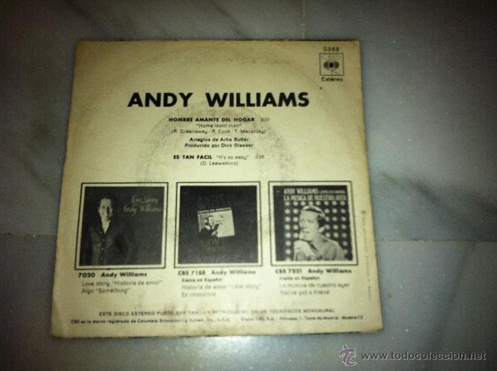 Discos de vinilo: ANDY WILLIAMS HOMBRE AMANTE DEL HOGAR - Foto 2