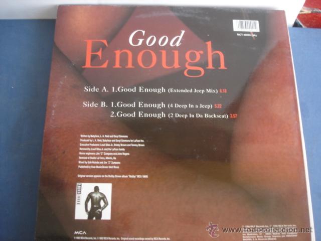 Discos de vinilo: BOBBY BROWN GOOD ENOUGH - Foto 2