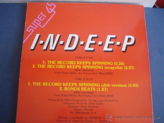 Discos de vinilo: INDEEP THE RECORD KEEPS SPINNING - Foto 2