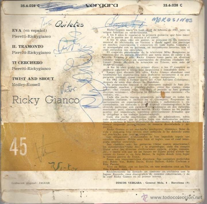 Discos de vinilo: EP RICKY GIANCO CANTA EN ESPA&Ntilde;OL: EVA - Foto 2