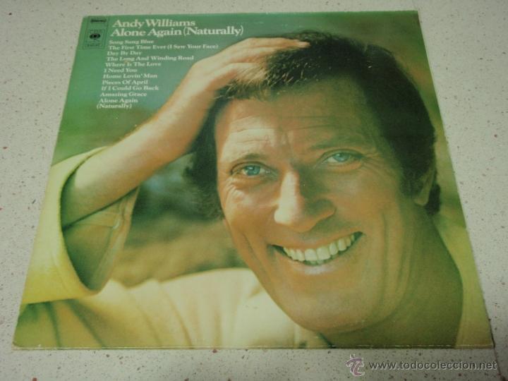 Discos de vinilo: ANDY WILLIAMS  ( ALONE AGAIN NATURALLY )  1972-HOLANDA  LP33  CBS - Foto 1