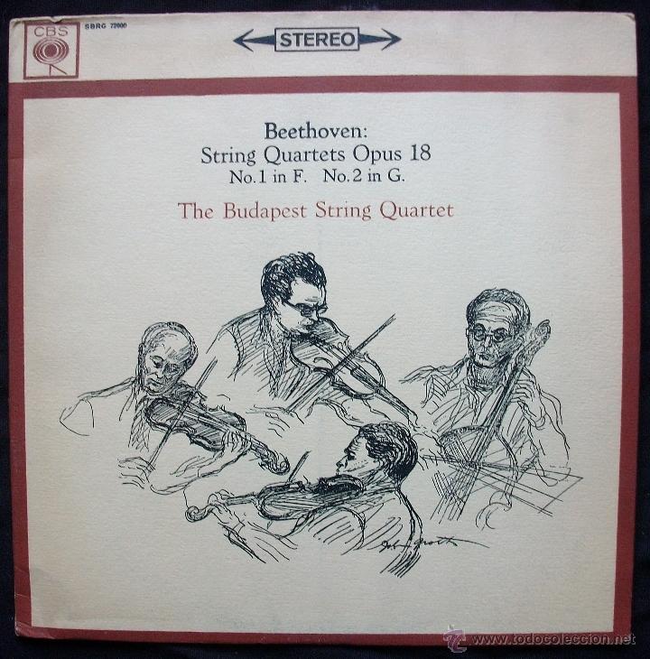Discos de vinilo: CBS Stereo - Beethoven - Cuartetos para cuerdas No.1 & 2 - Budapest String Quartet - EX - Foto 1