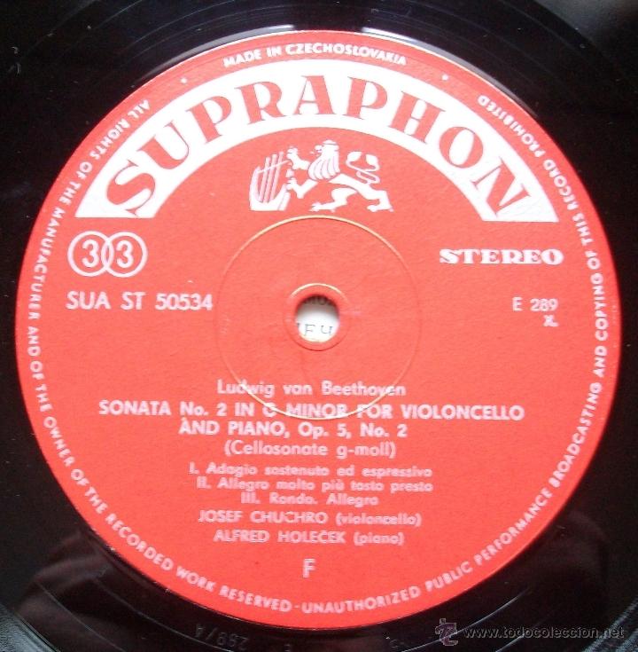 Discos de vinilo: Supraphon - Beethoven - Cello Sonatas Op.5 - Chuchro / Holocek - Impecable - Foto 3