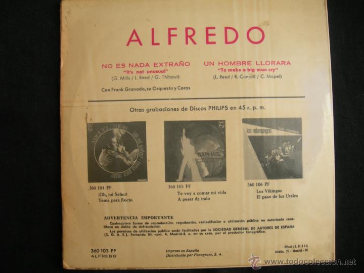 Discos de vinilo: ALFREDO // NO ES NADA EXTRA&Ntilde;O - Foto 2