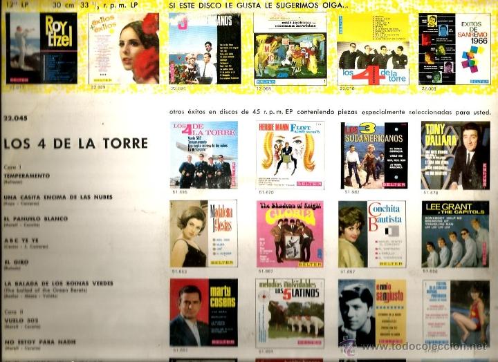 Discos de vinilo: LP LOS 4 DE LA TORRE ( EDITADO EN 1966) - Foto 2
