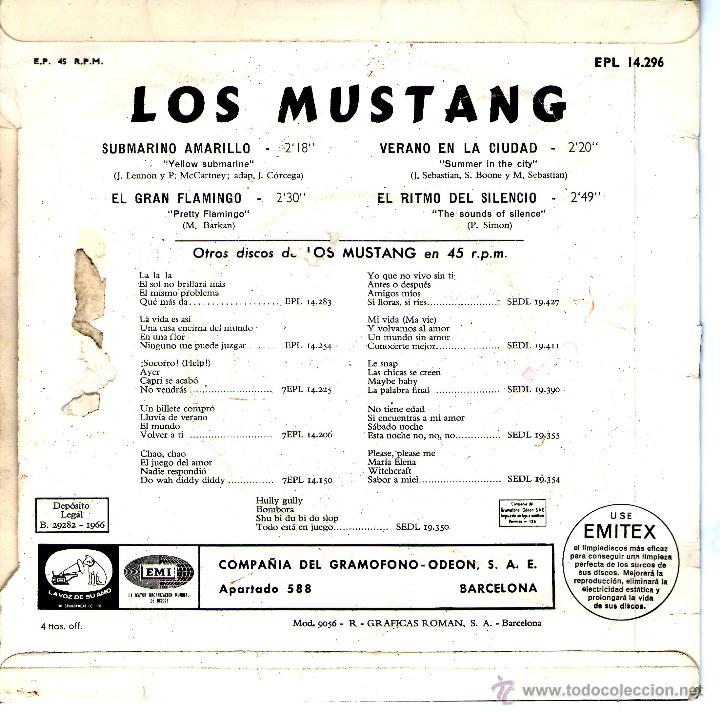 Discos de vinilo: LOS MUSTANG EL RITMO DEL SILENCIO - Foto 2