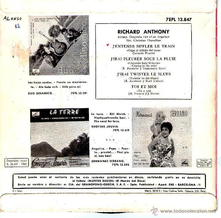 Discos de vinilo: RICHARD ANTHONY - Foto 2