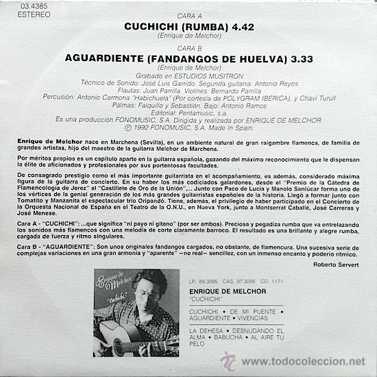 Discos de vinilo: Enrique De Melchor - Cuchichi () - Foto 2