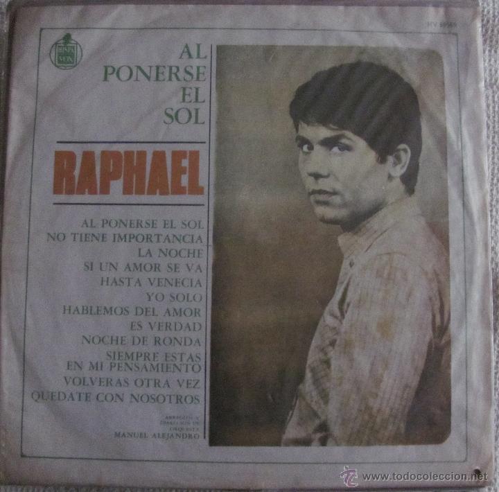 Discos de vinilo: RAPHAEL - AL PONERSE EL SOL - LP EDICION DE URUGUAY - Foto 1