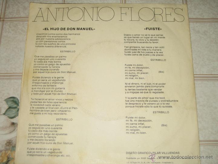 Discos de vinilo: ANTONIO FLORES - 1976 - VINILO EN - Foto 2