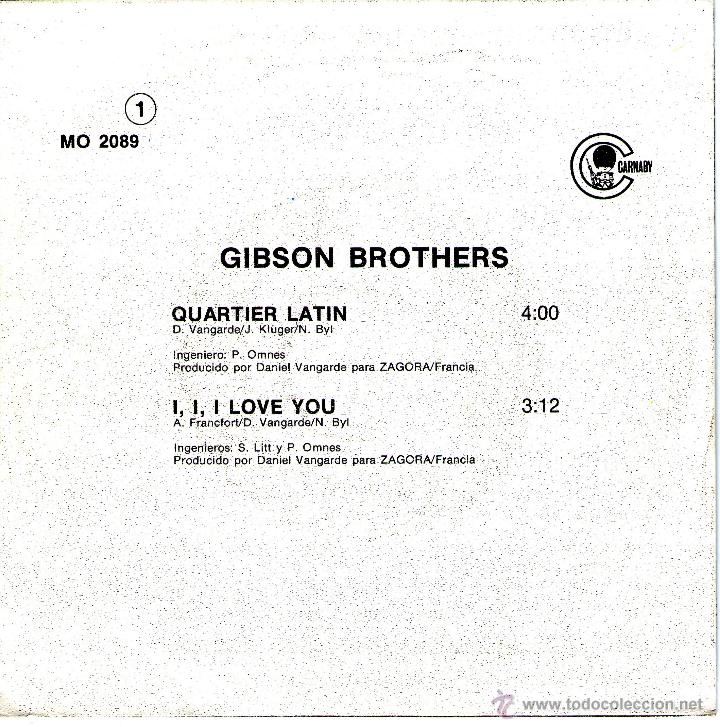 Discos de vinilo: GIBSON BROTHERS QUARTIER LATIN. I - Foto 2
