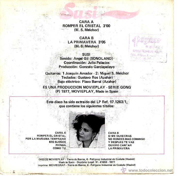 Discos de vinilo: SUSI ROMPER EL CRISTAL - Foto 2