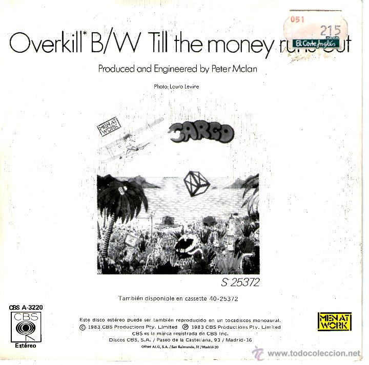 Discos de vinilo: MEN AT WORK - OVERKILL - Foto 2