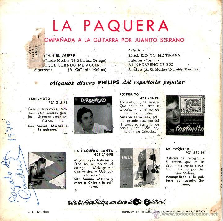 Discos de vinilo: LA PAQUERA - Foto 2