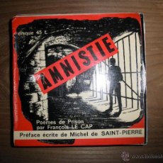 Discos de vinilo: AMNISTIE. POEMES DE PRISON ECRITS PAR FRANÇOIS LE CAP. EDICION FRANCESA 1963. Lote 40773605
