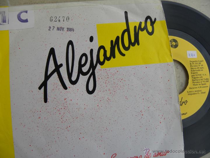 Discos de vinilo: ALEJANDRO -SINGLE FIRMADO Y DEDICADO - Foto 1