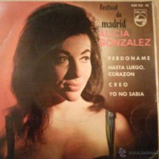 Discos de vinilo: ALICIA GONZALEZ PERDONAME + 3 EP FESTIVAL DE MADRID. Lote 40838216