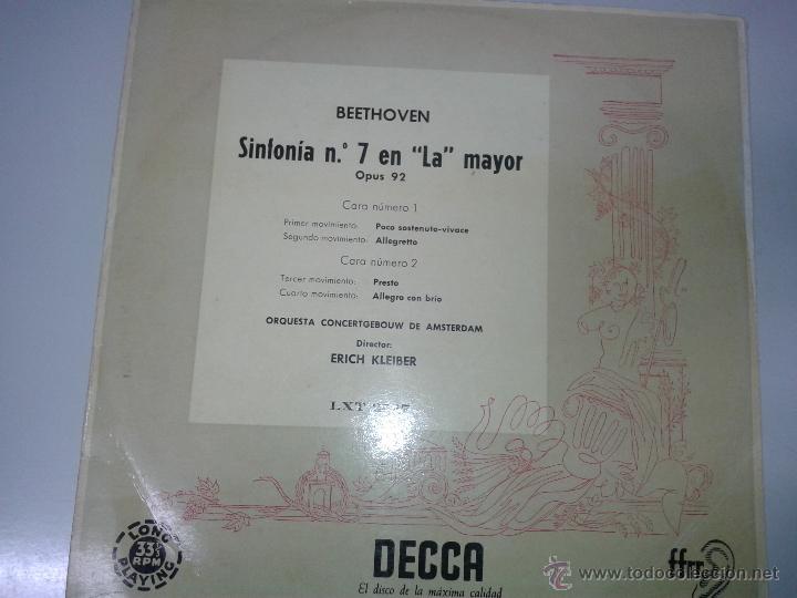 Discos de vinilo: LP DE BEETHOVEN SINFONIA N&ordm; 7 EN LA MAYOR - Foto 1
