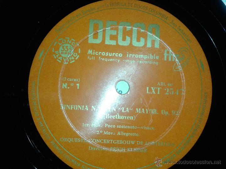 Discos de vinilo: LP DE BEETHOVEN SINFONIA N&ordm; 7 EN LA MAYOR - Foto 4