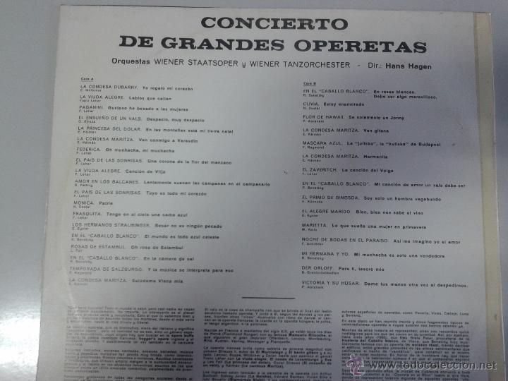 Discos de vinilo: LP CONCIERTO DE GRANDES OPERETAS - Foto 2