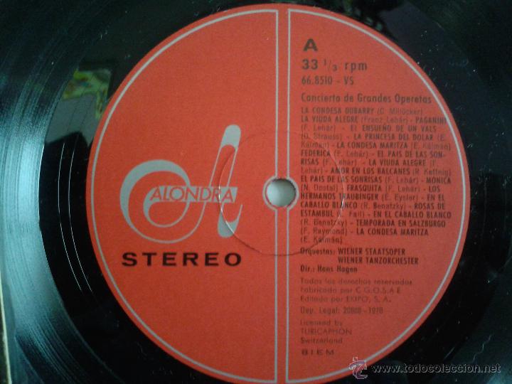 Discos de vinilo: LP CONCIERTO DE GRANDES OPERETAS - Foto 3