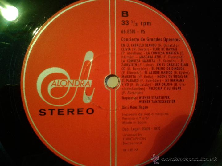 Discos de vinilo: LP CONCIERTO DE GRANDES OPERETAS - Foto 4