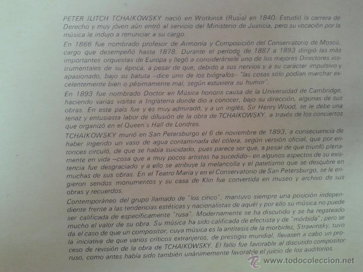 Discos de vinilo: LP DE EL LAGO DE LOS CISNES DE TCHAIKOWSKY - LA BELLA DURMIENTE - - Foto 3