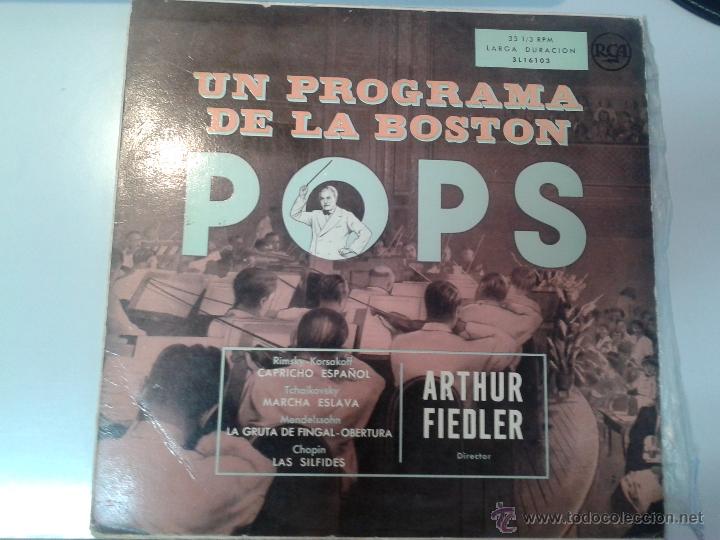 Discos de vinilo: GRAN LP DE ARTHUR-FIEDLER-UN PROGRAMA DE LA BOSTON- POPS - - Foto 1