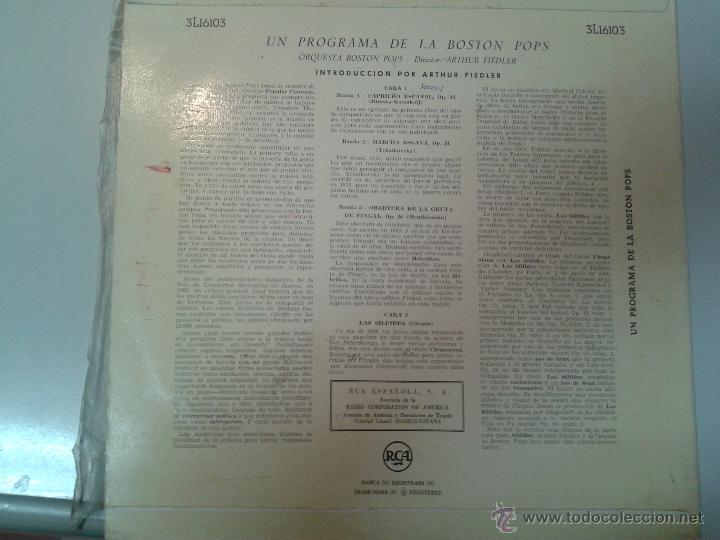 Discos de vinilo: GRAN LP DE ARTHUR-FIEDLER-UN PROGRAMA DE LA BOSTON- POPS - - Foto 2