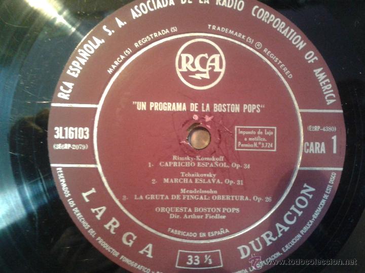 Discos de vinilo: GRAN LP DE ARTHUR-FIEDLER-UN PROGRAMA DE LA BOSTON- POPS - - Foto 4