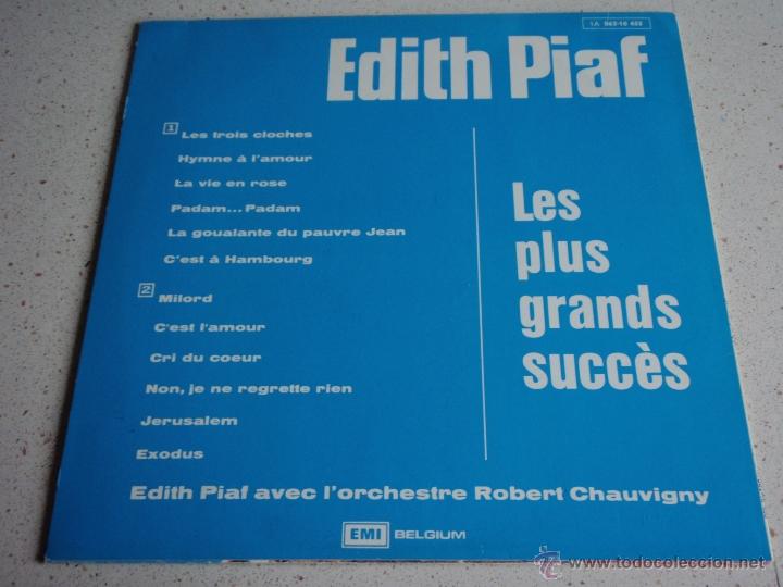 Discos de vinilo: EDITH PIAF ( LES PLUS GRANDS SUCCES ) 1975 - EEC LP33 COLUMBIA - Foto 2