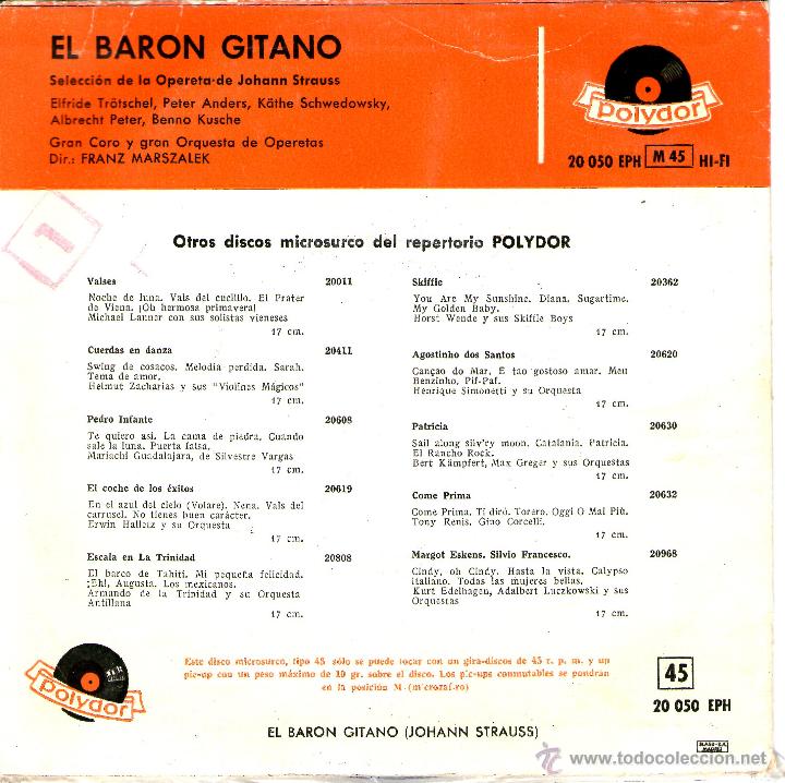 Discos de vinilo: EL BARON GITANO - FRANZ MARSZALEK - Foto 2