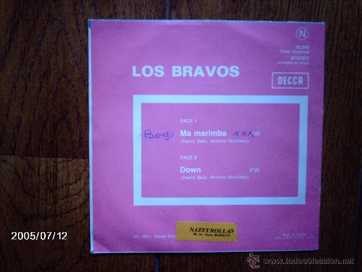 Discos de vinilo: los bravos  -  ma marimba  +  down - Foto 2