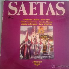 Discos de vinilo: MAGNIFICO LP DE SAETAS - ANTONIO DE CANILLAS - JUANITO VALDERRAMA - PEPE MARCHENA -