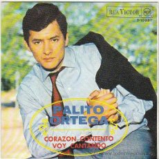 Discos de vinilo: PALITO ORTEGA - CORAZON CONTENTO / VOY CANTANDO. SINGLE EDITADO POR EL SELLO RCA VICTOR EN 1968. Lote 40877301