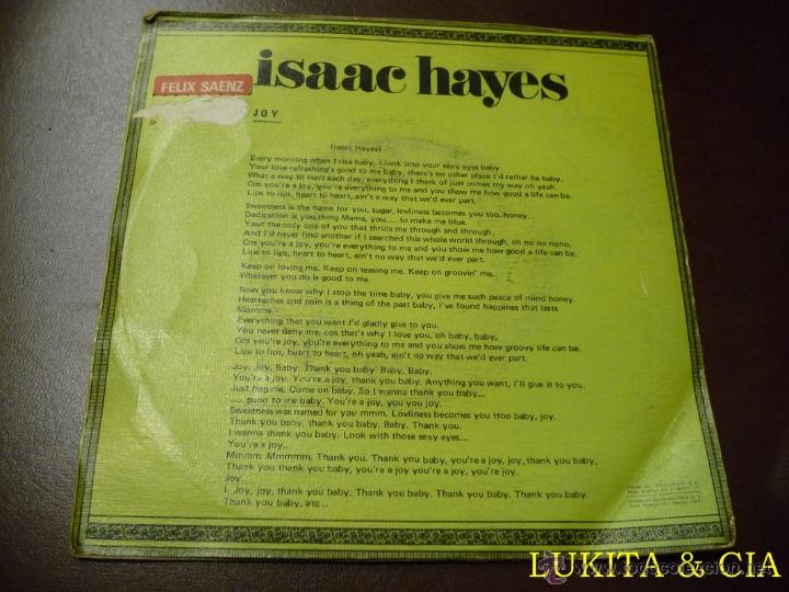 Discos de vinilo: ISAAC HAYES - SINGLE JOY - Foto 2