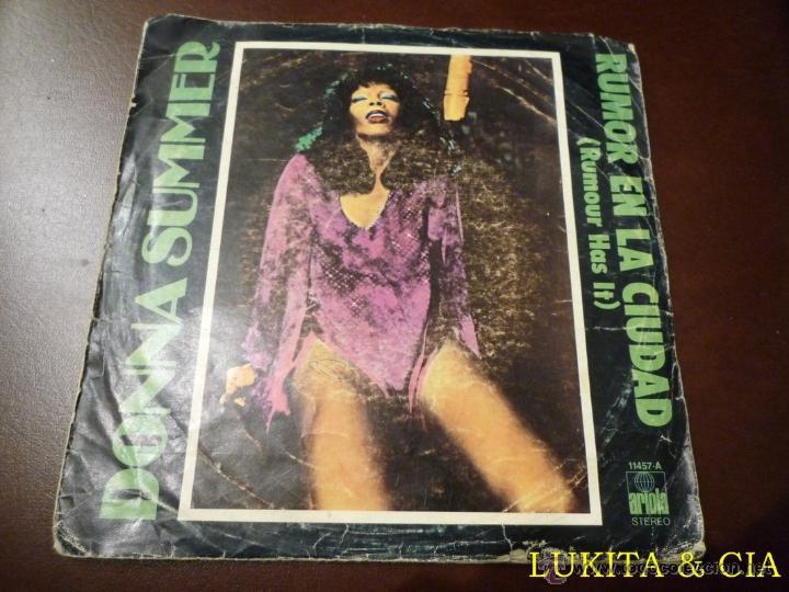 Discos de vinilo: DONNA SUMMER - SINGLE RUMOR EN LA CIUDAD - 1977 - Foto 1