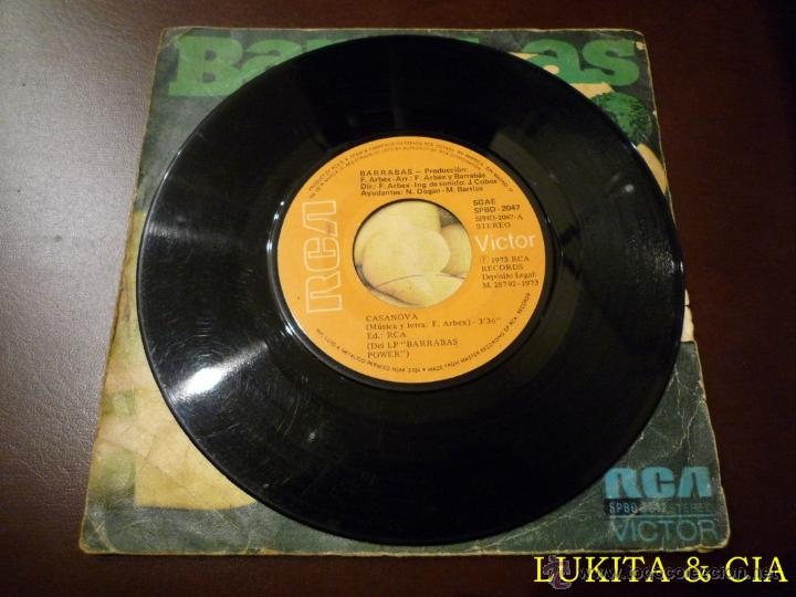 Discos de vinilo: BARRABAS - SINGLE CASANOVA - Foto 3