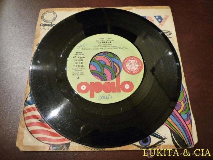 Discos de vinilo: LAURENT - SINGLE LADY - OPALO 1971 - Foto 3