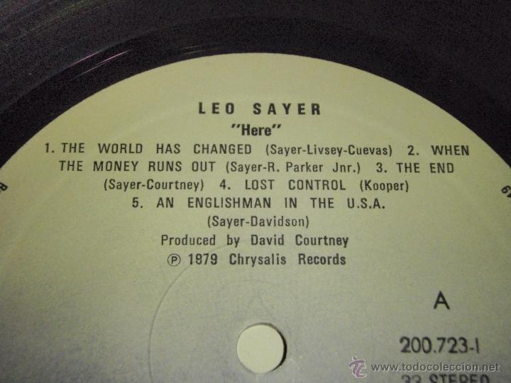 Discos de vinilo: LEO SAYER  ( HERE )   1979 - SPAIN    LP33   CHRYSALIS - Foto 3