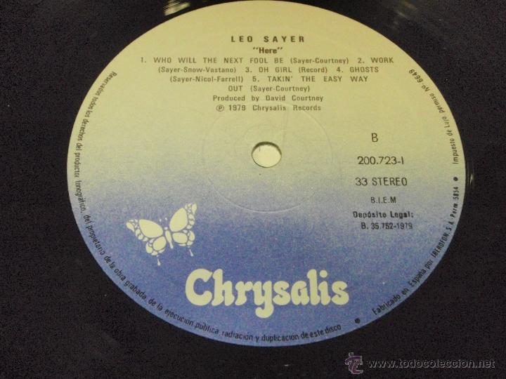 Discos de vinilo: LEO SAYER  ( HERE )   1979 - SPAIN    LP33   CHRYSALIS - Foto 5