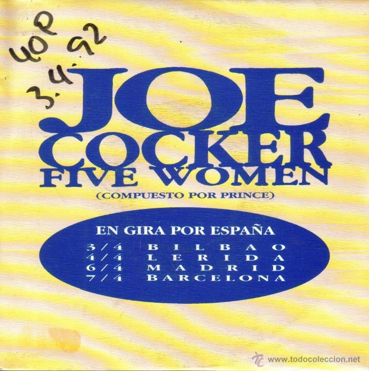 Discos de vinilo: JOE COCKER-FIVE WOMEN SINGLE VINILO 1992 SPAIN - Foto 1